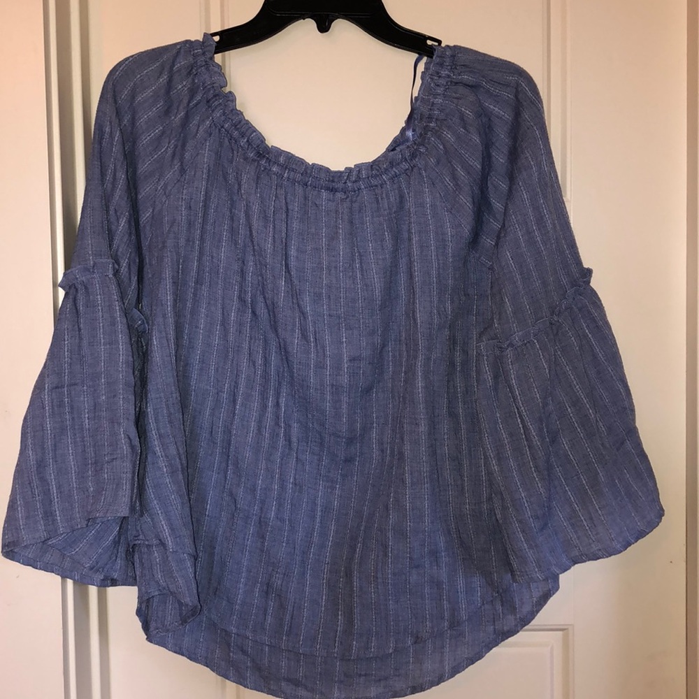 Bell sleeve off-the-shoulder top